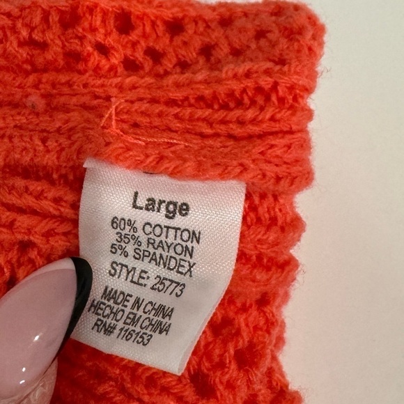 Coral Women's Long Sleeve Knit Sweater (Large) - Picture 7 of 7